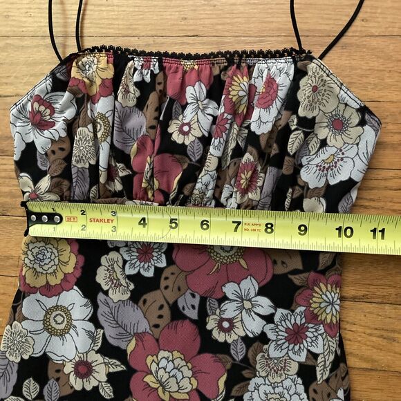 Forever 21 Mesh Slip Dress Size XS Floral Empire Waist Retro Y2K Fairy - Picture 6 of 8